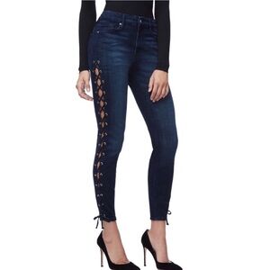 Good American Lace-Up Side Good Legs Skinny Jeans 2/26